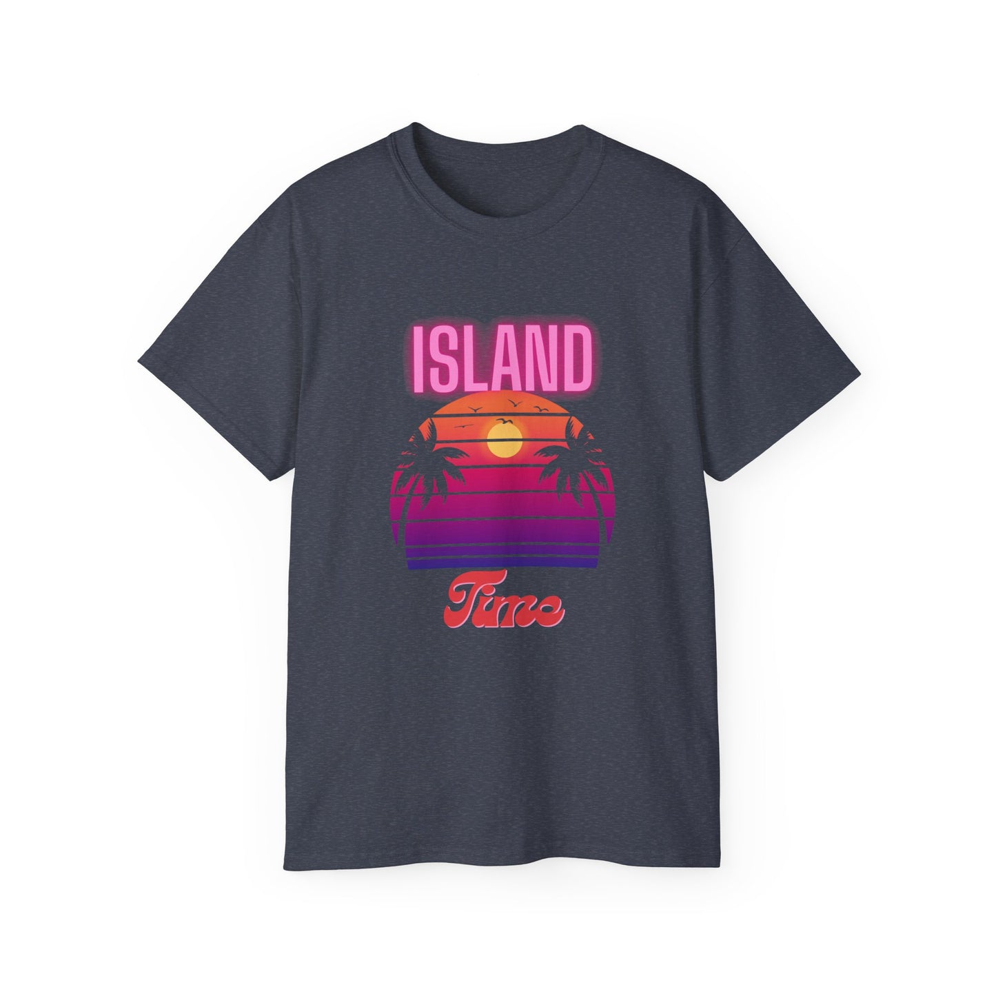 Island Time Men's T-shirt, beach tees, ocean style t-shirt, everyday apparel