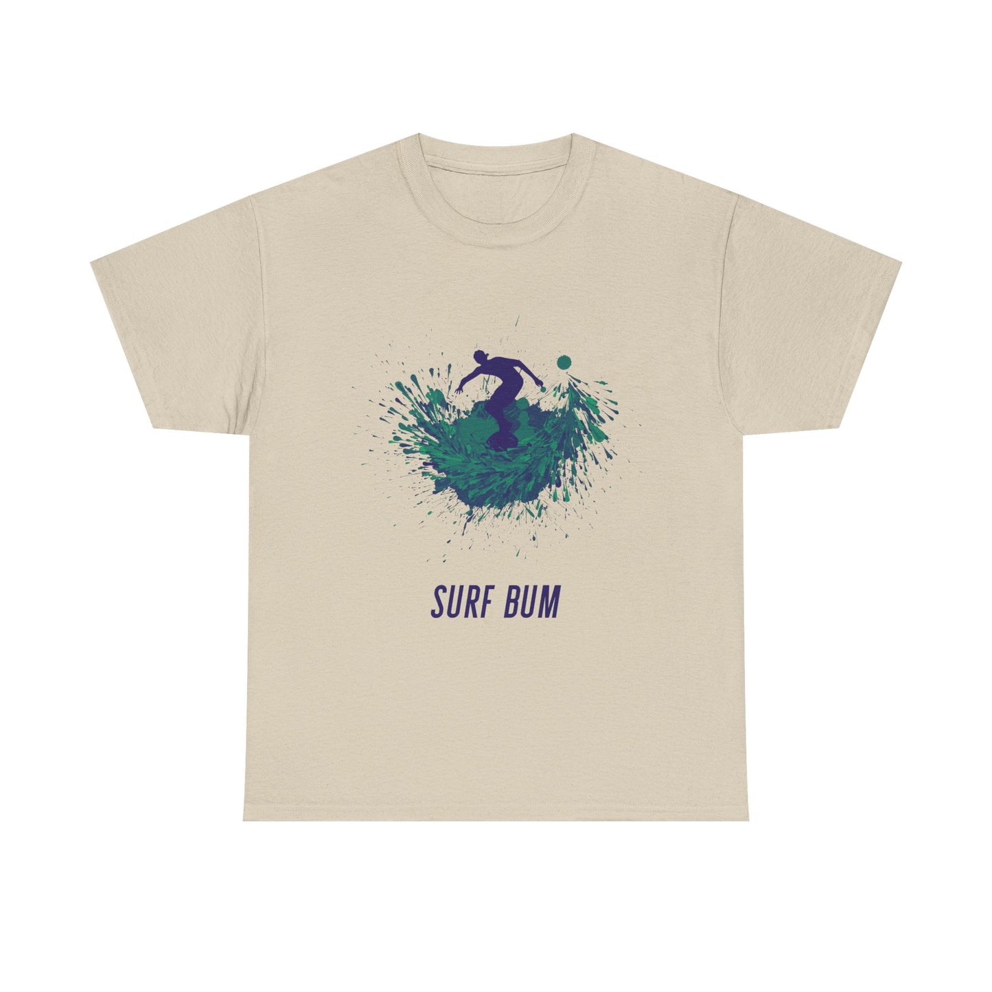 Surf Bum Unisex Heavy Cotton Tee, Beach T-Shirt, Surfing Apparel, Casual Summer Wear, Gift for Surfers, Coastal Lifestyle