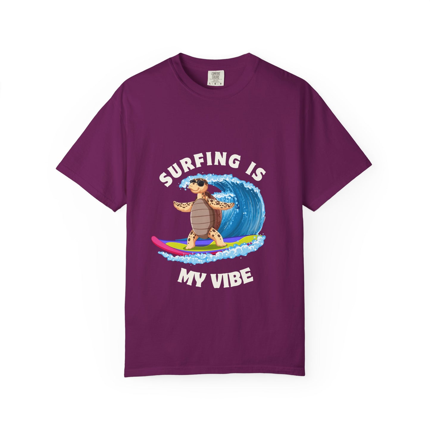 Surfing Vibe T-Shirt, Unisex Garment-Dyed Tee, Beach Apparel, Summer Fashion, Surf Lover Gift, Casual Wear