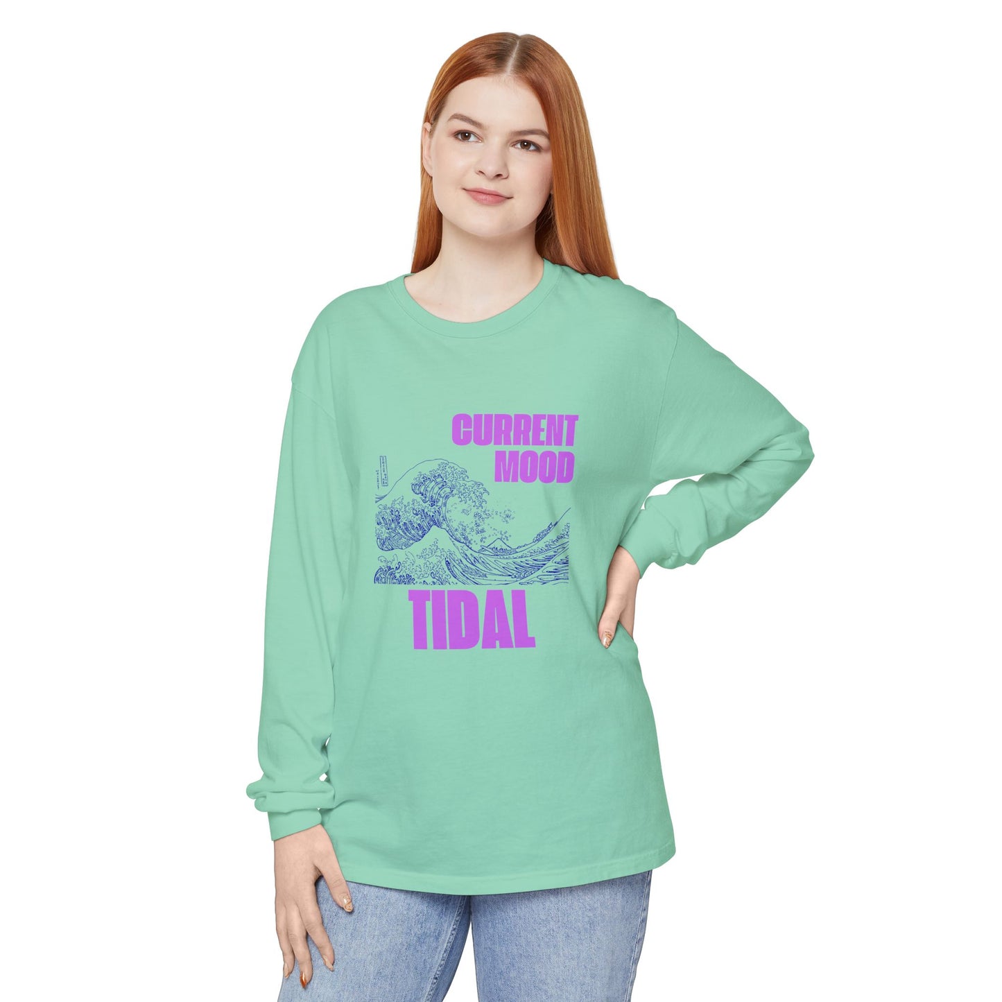 Tidal Mood Women's-Shirt, long sleeve tees, graphic t-shirt, everyday apparel