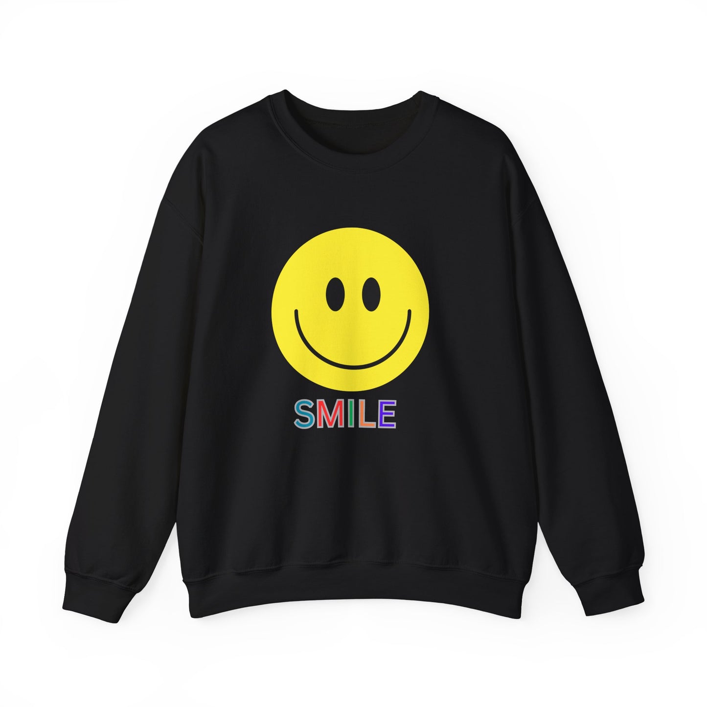 Smile Graphic Crewneck Sweatshirt, Unisex Smile Sweater, Cozy Gift for Him/Her, Cute Loungewear, Positive Vibes Apparel