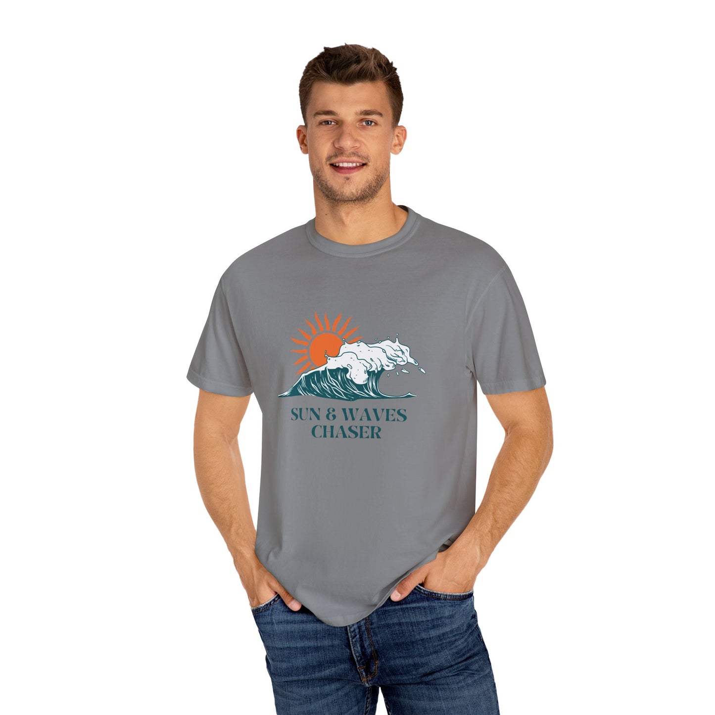 Sun & Waves Chaser Unisex T-Shirt, Beach Vibes Shirt, Summer Casual Wear, Surfing Apparel, Gift for Ocean Lovers