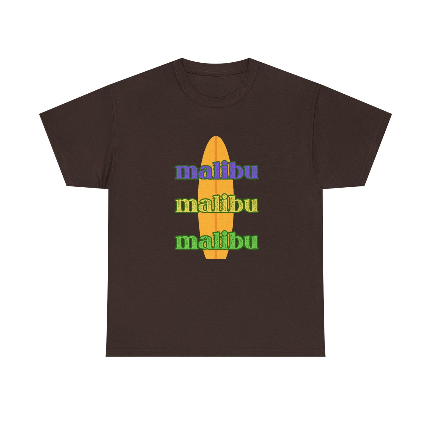 Malibu Vibe Unisex Heavy Cotton Tee | Beachwear, Casual T-Shirt, Surfing Apparel, Graphic Summer Shirt, Gift for Ocean Lovers