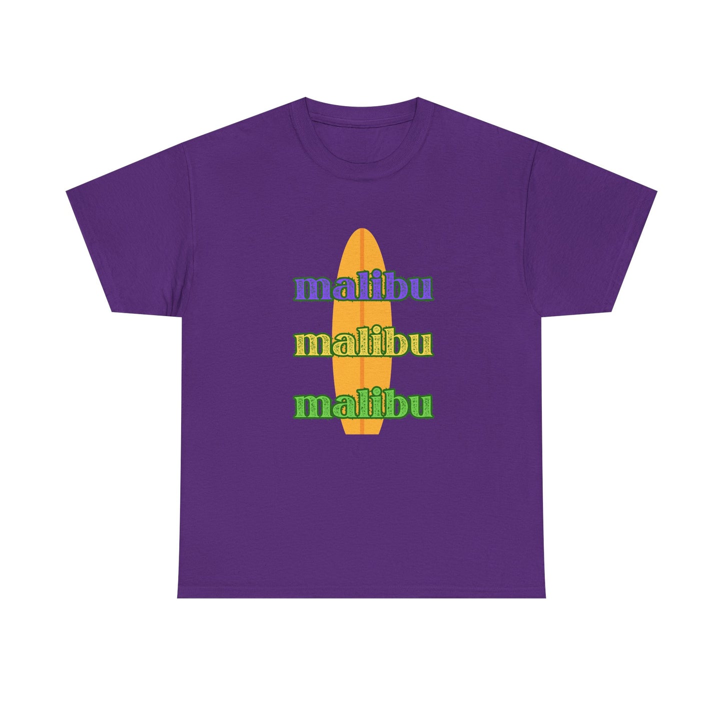 Malibu Vibe Unisex Heavy Cotton Tee | Beachwear, Casual T-Shirt, Surfing Apparel, Graphic Summer Shirt, Gift for Ocean Lovers