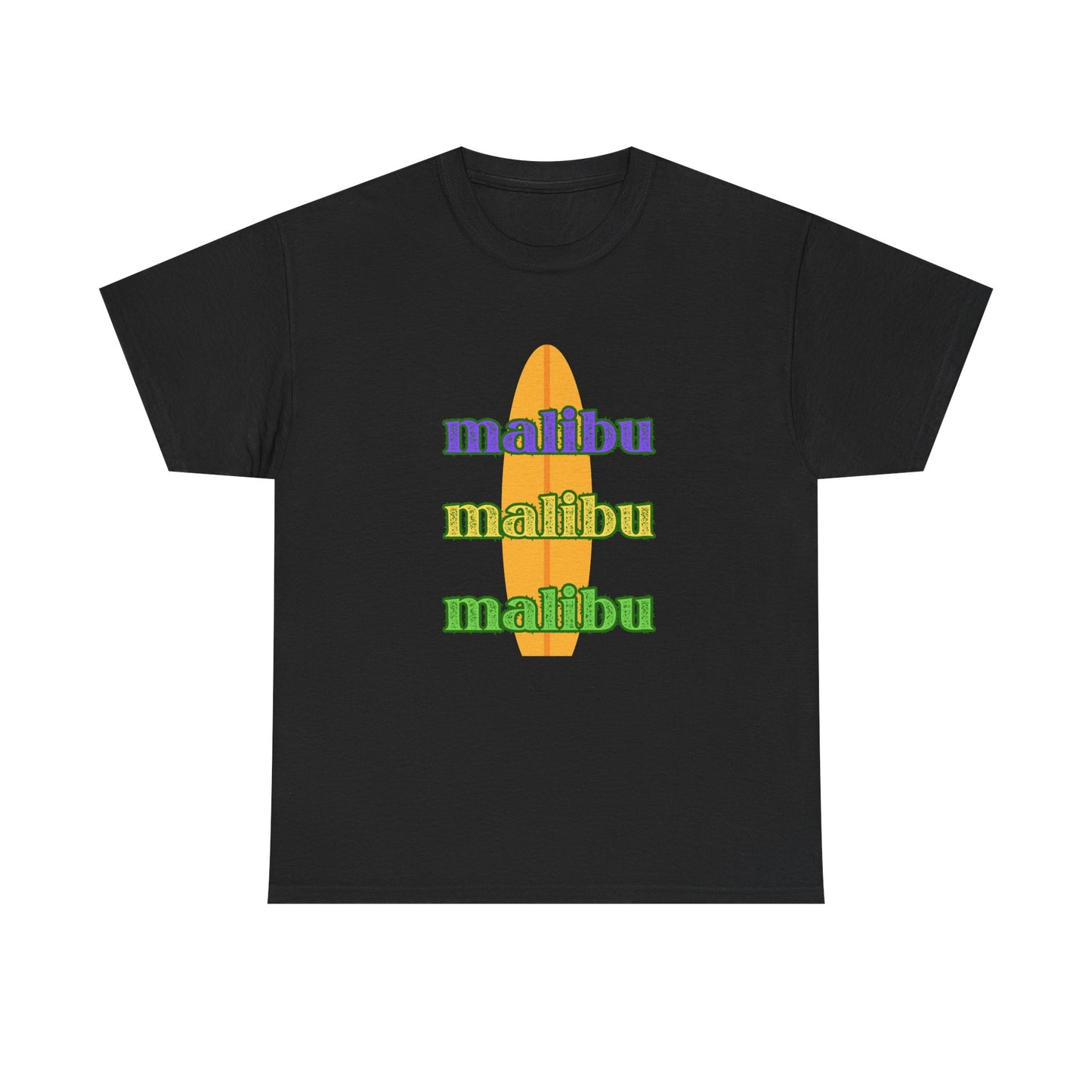 Malibu Vibe Unisex Heavy Cotton Tee | Beachwear, Casual T-Shirt, Surfing Apparel, Graphic Summer Shirt, Gift for Ocean Lovers