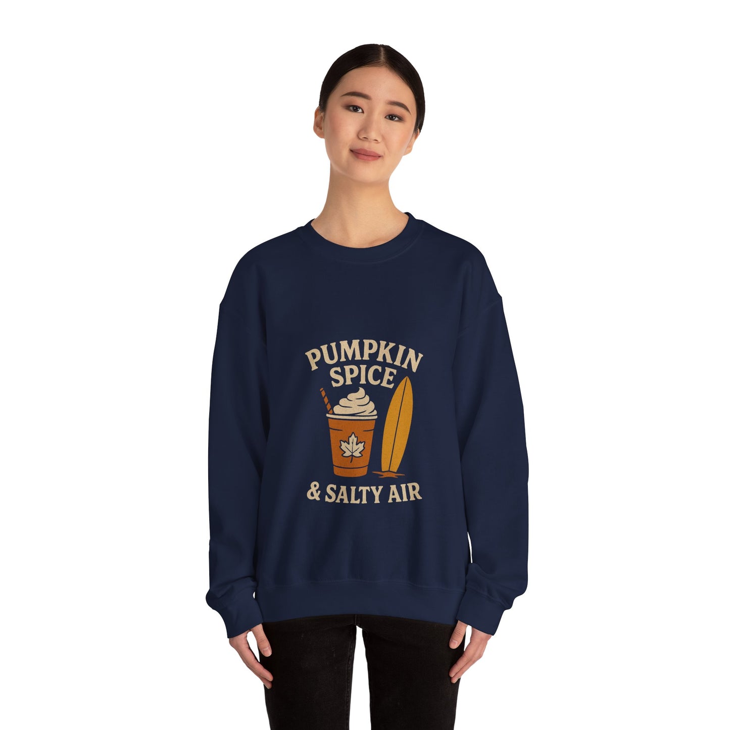 Cozy Pumpkin Spice Sweatshirt for Fall Vibes, Perfect for Autumn, Thanksgiving, Casual Wear, Gift for Her, Beach Bonfire