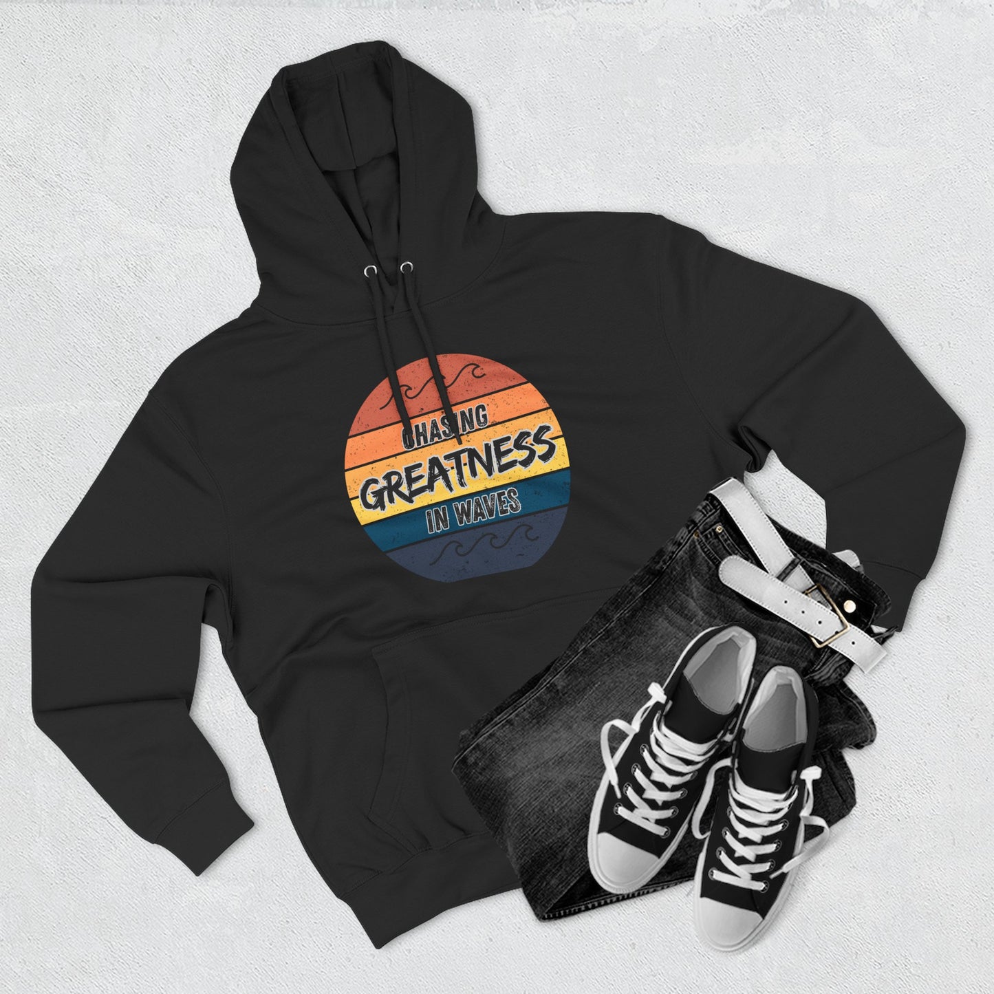 Chasing Greatness Fleece Hoodie | Inspirational Sweater for Motivation | Gifts for Athletes, Fitness Lovers, Cozy Casual Wear