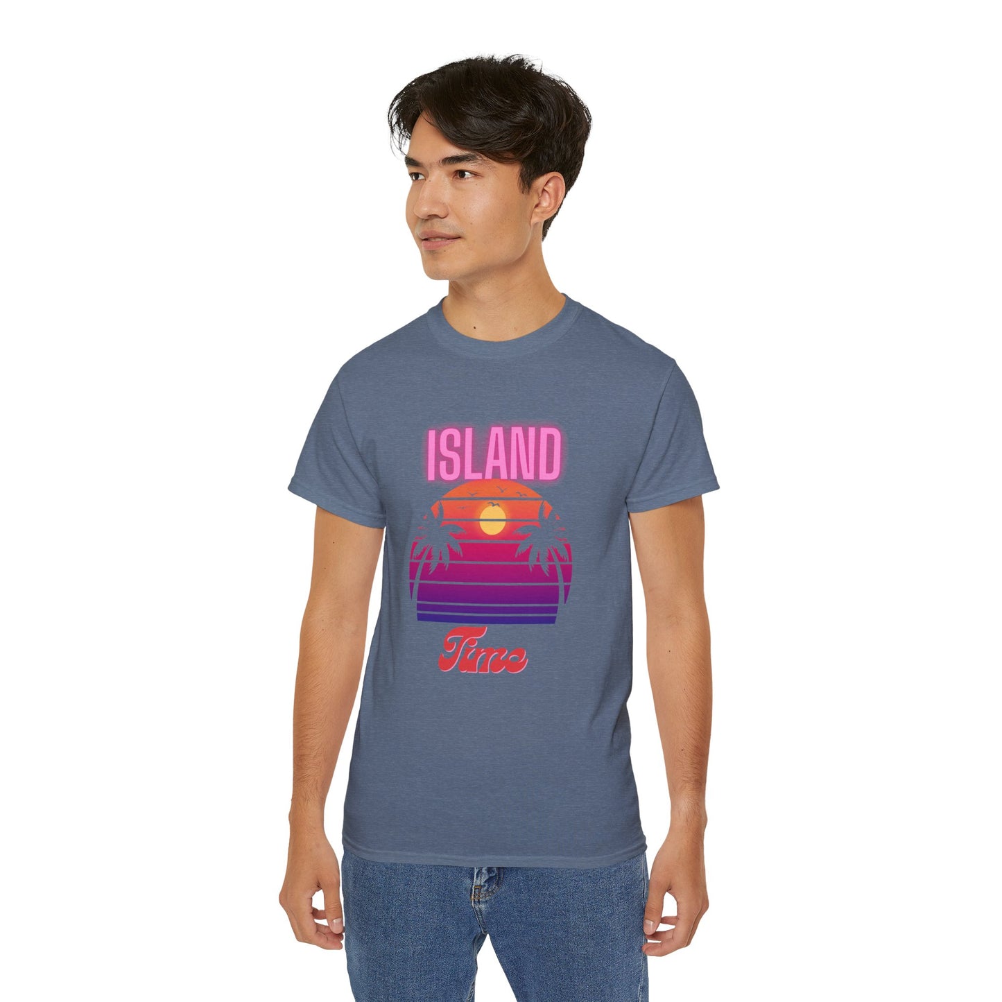 Island Time Men's T-shirt, beach tees, ocean style t-shirt, everyday apparel
