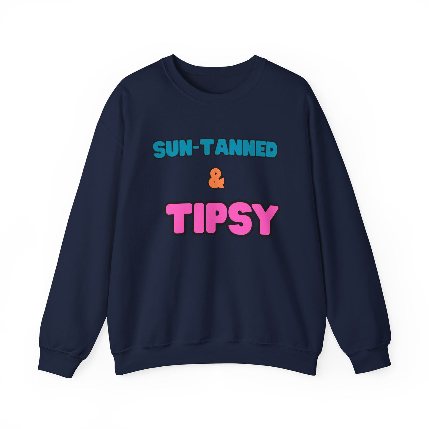 Sun-Tanned & Tipsy Sweatshirt - Summer Vibes, Unisex Pullover, Gift for Friends, Beachwear, Casual Style, Party Ready