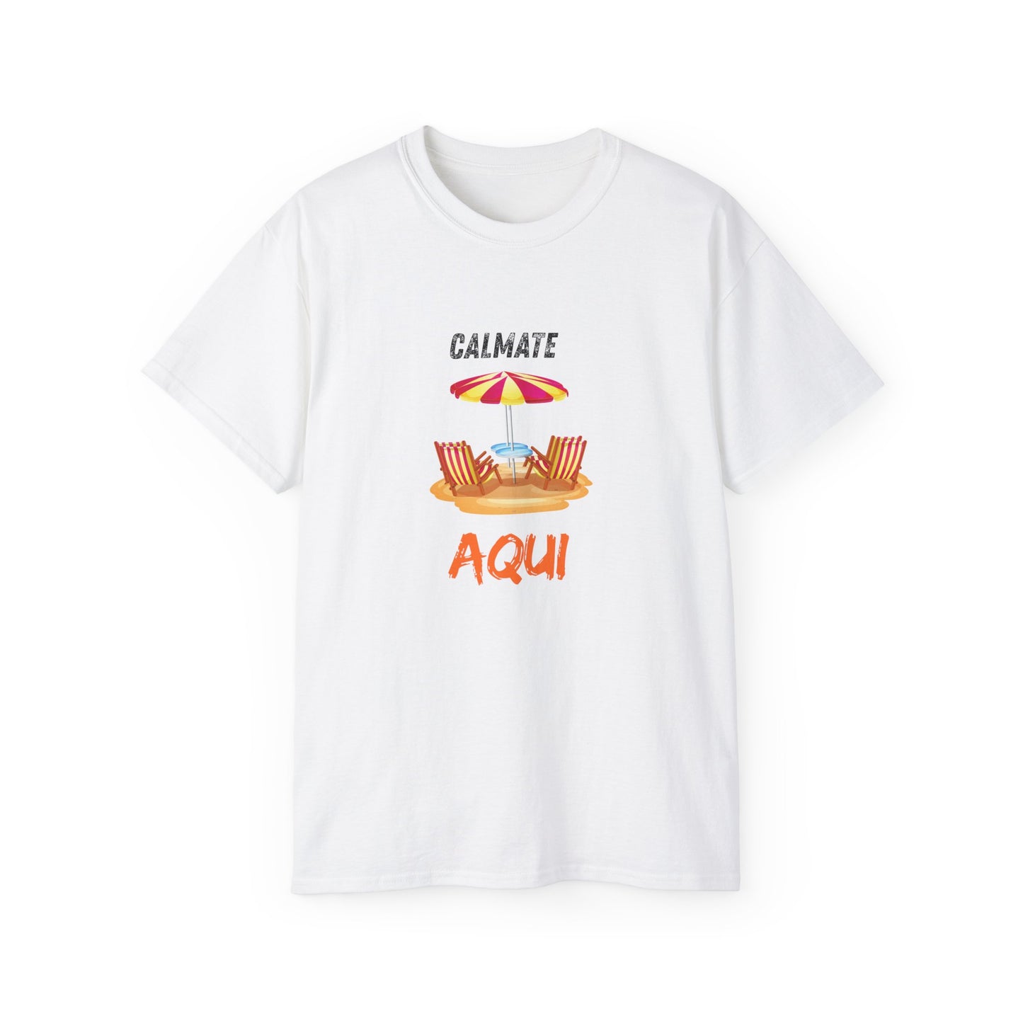 Calmate Aqui Men's T-Shirt, beach vibes, summer shirt, everyday apparel
