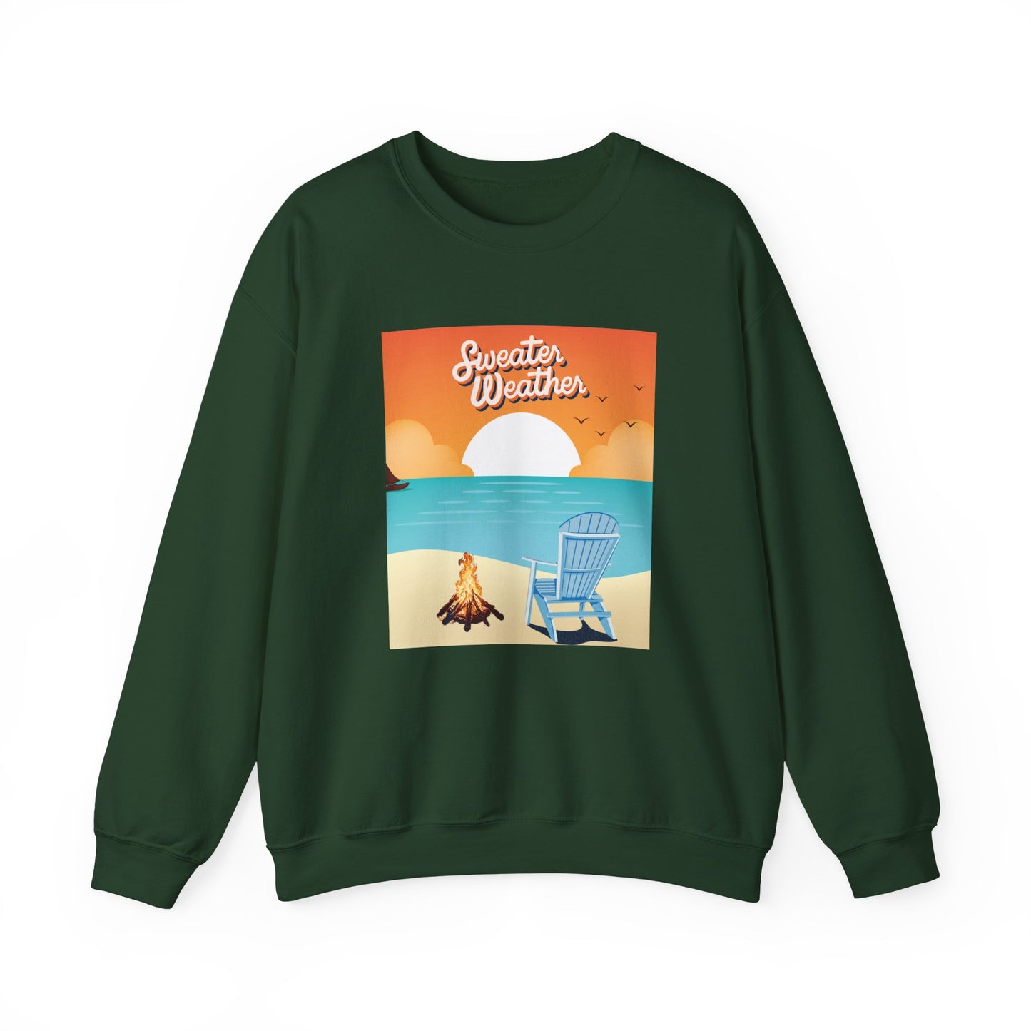 Cozy Beach Vibes Crewneck Sweatshirt - Perfect for Autumn Outings, Sweatshirt Weather, Unisex Gift, Warm Layering