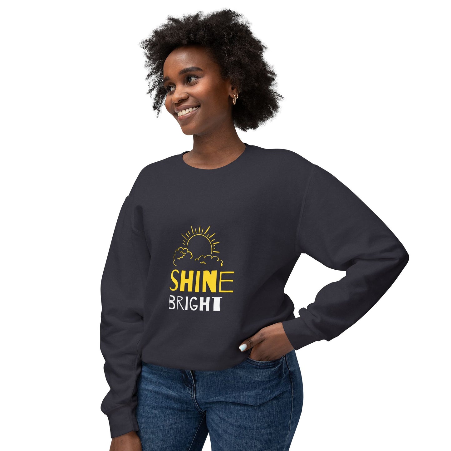 Shine Bright Crewneck Sweatshirt, Inspirational Gift, Cozy Fashion, Unisex Apparel, Motivational Wear, Perfect for All Seasons