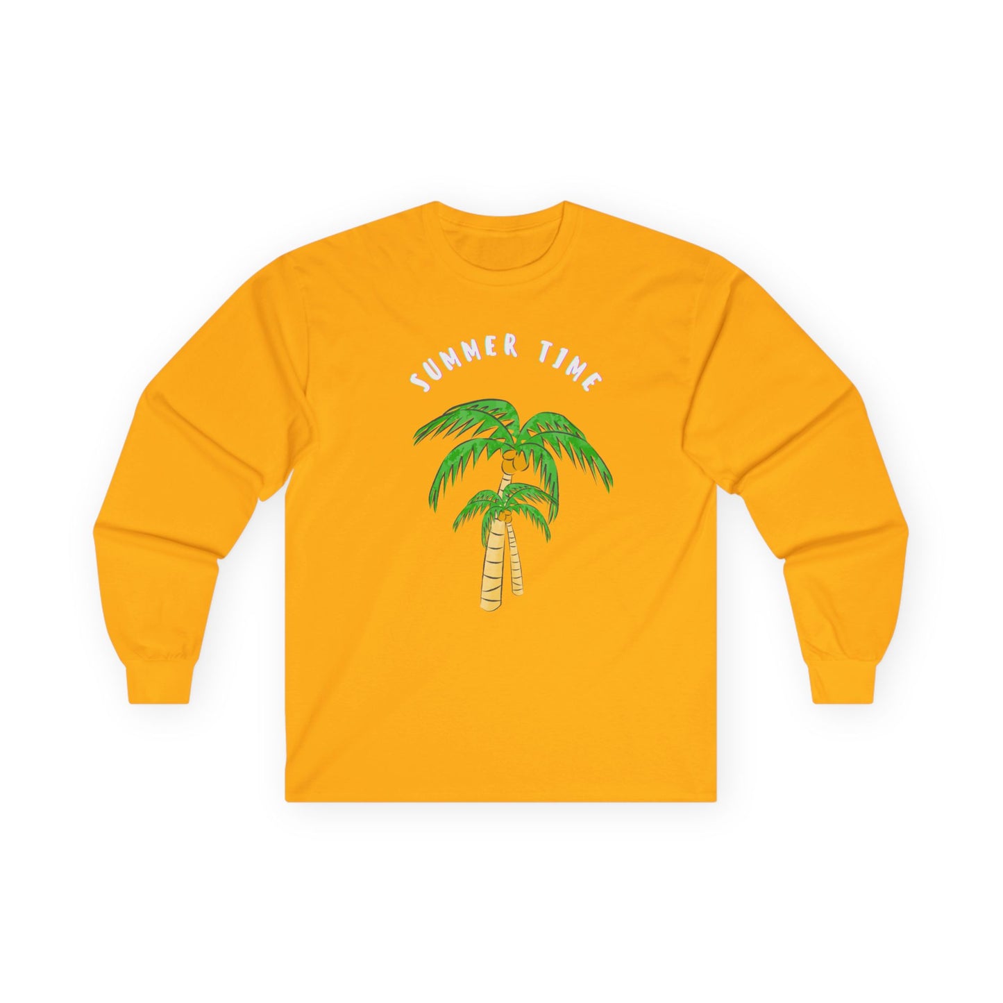 Summer Vibes Long Sleeve Tee, Perfect for Beach Days, Casual Wear, Summer Parties, Vacation Outfits, Tropical Gift