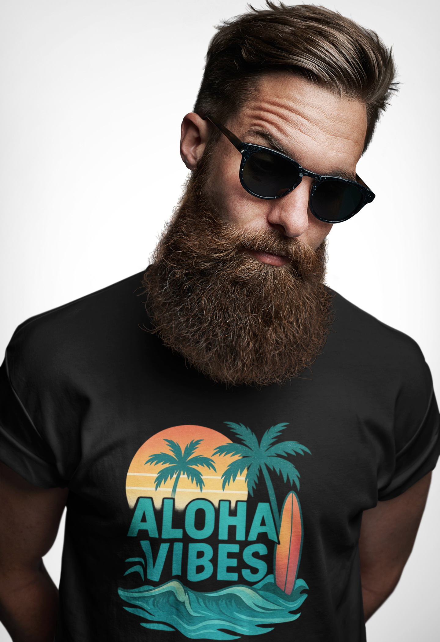 Aloha Vibes Unisex Heavy Cotton Tee, Beach Shirt, Summer T-Shirt, Vacation Apparel, Gift for Men and Women