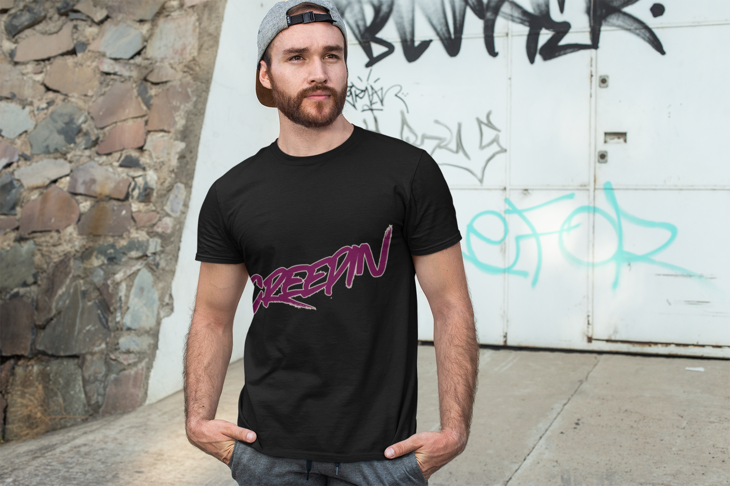 Creepin' Unisex Heavy Cotton Tee - Trendy Urban Apparel, Cool Streetwear, Casual Gift, Music Festival Outfit, Everyday Comfort
