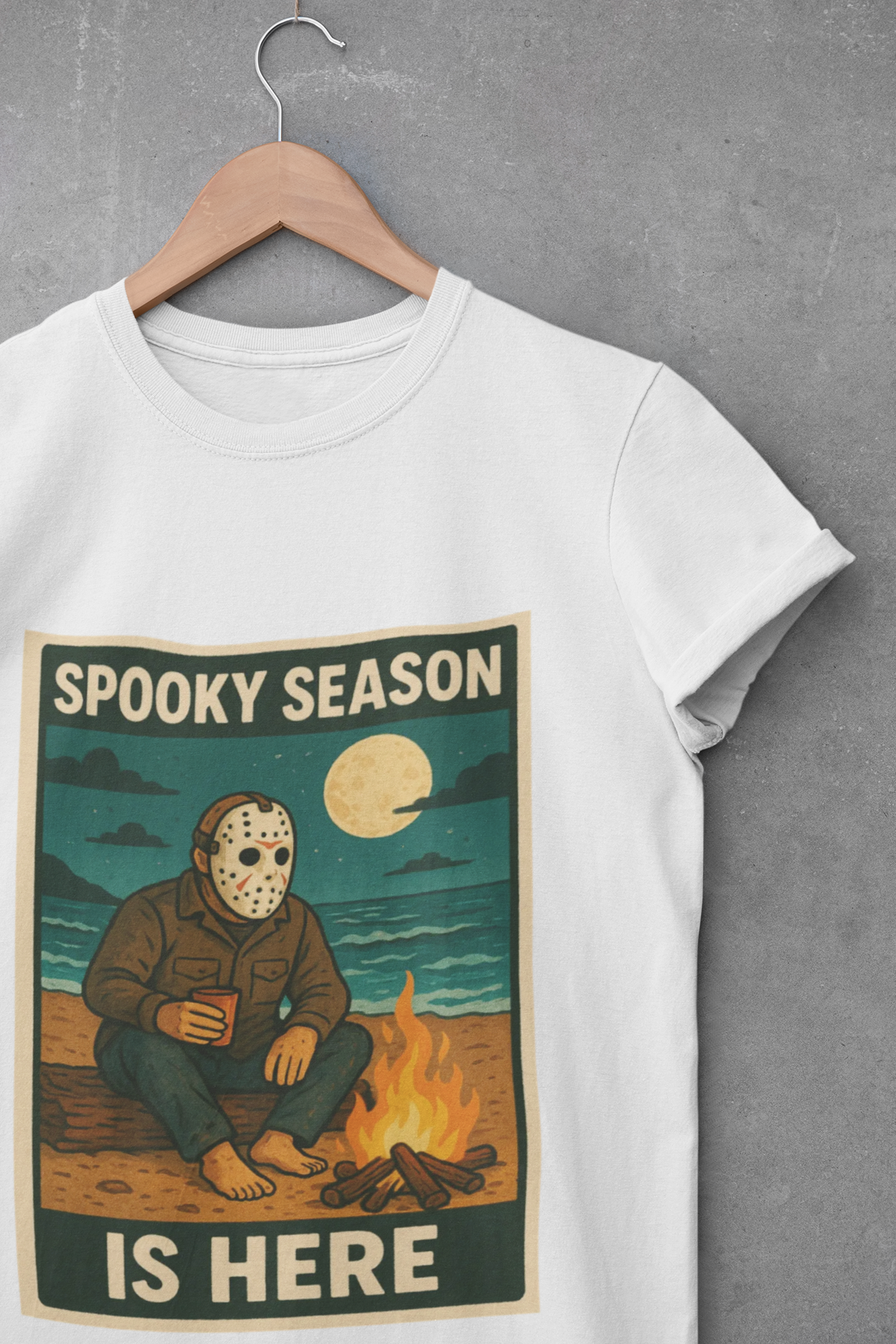 Halloween Horror Tee, Jason Voorhees T-Shirt, Campfire Countdown Shirt, Scary Movie Fan Gift, Unisex Top, Horror Movie Apparel