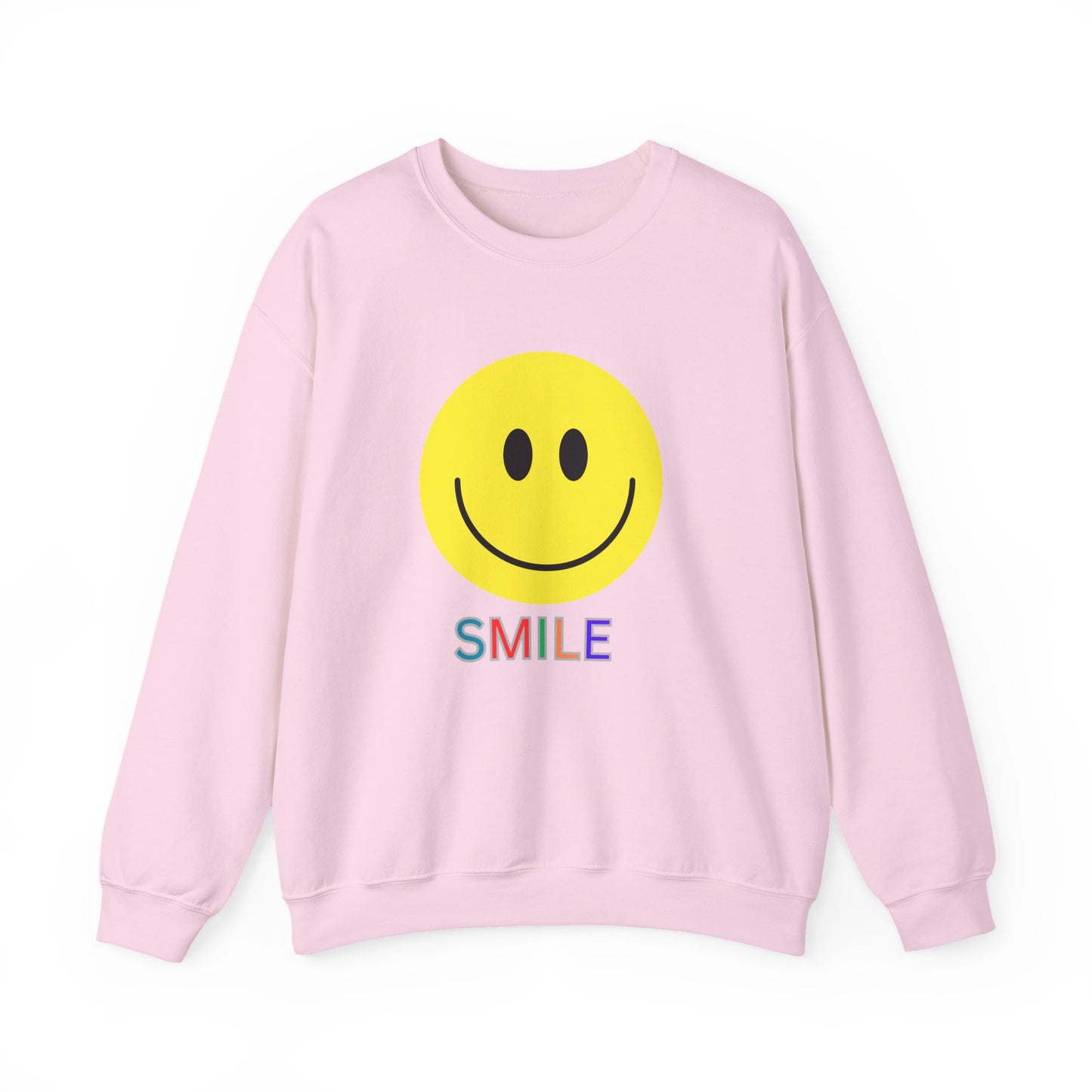 Smile Graphic Crewneck Sweatshirt, Unisex Smile Sweater, Cozy Gift for Him/Her, Cute Loungewear, Positive Vibes Apparel