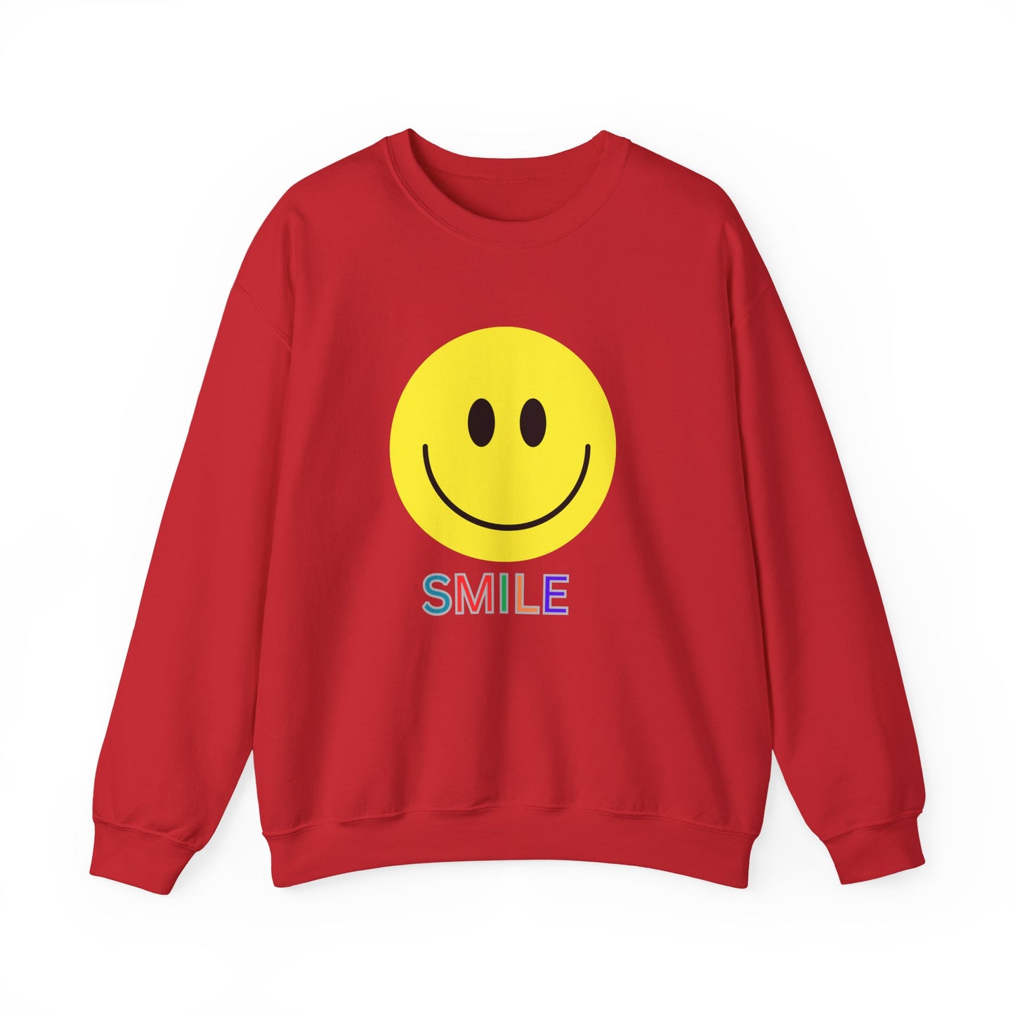 Smile Graphic Crewneck Sweatshirt, Unisex Smile Sweater, Cozy Gift for Him/Her, Cute Loungewear, Positive Vibes Apparel
