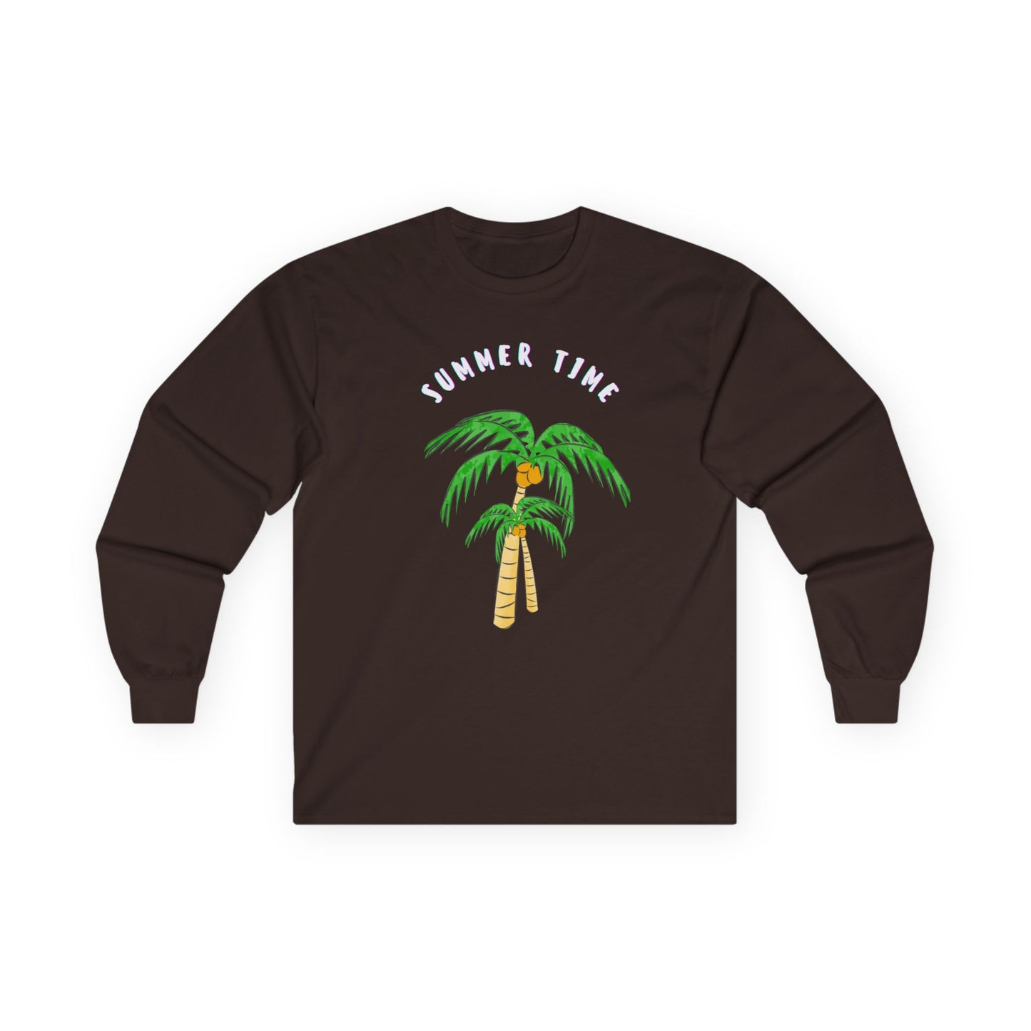 Summer Vibes Long Sleeve Tee, Perfect for Beach Days, Casual Wear, Summer Parties, Vacation Outfits, Tropical Gift