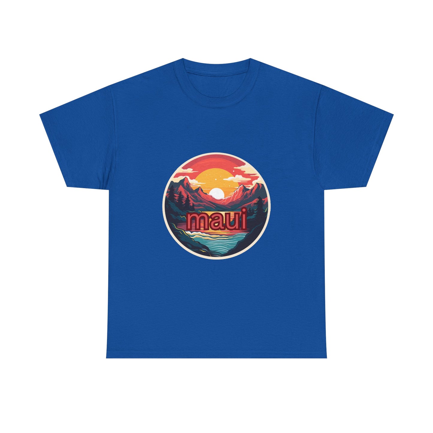 Maui Sunset Unisex Cotton Tee, Casual Wear, Vacation T-Shirt, Beachwear, Gift for Travelers, Summer Style