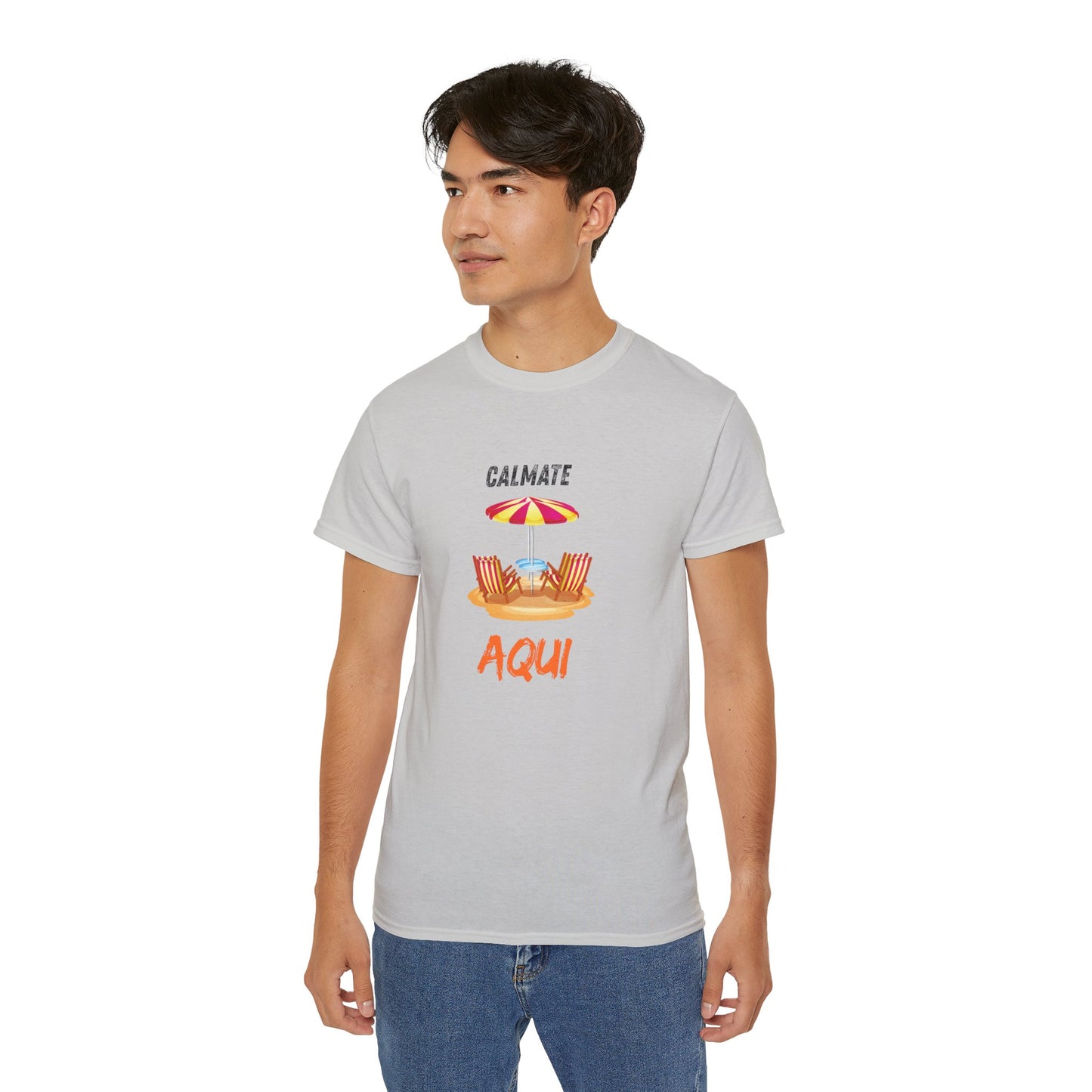 Calmate Aqui Men's T-Shirt, beach vibes, summer shirt, everyday apparel