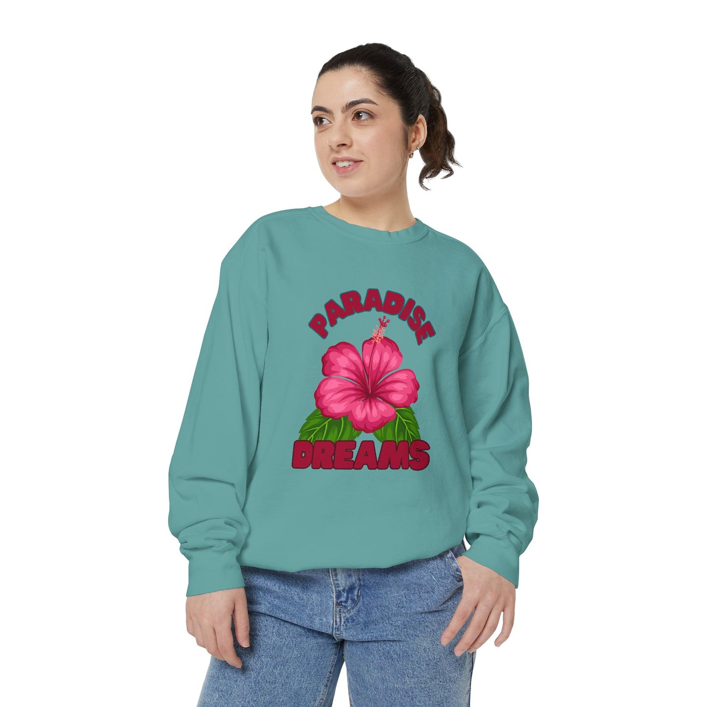 Paradise Dreams Sweatshirt, Comfort Wear, Relaxed Fit, Summer Fashion, Beach Vibes, Gift for Nature Lovers