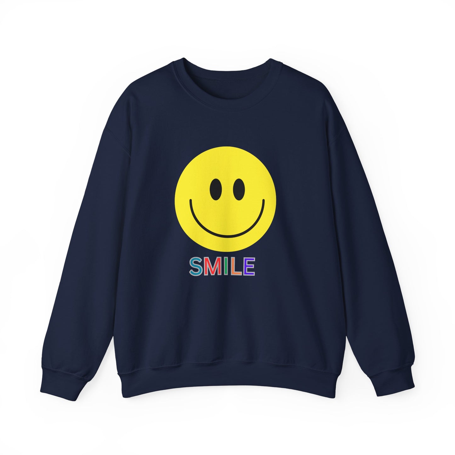 Smile Graphic Crewneck Sweatshirt, Unisex Smile Sweater, Cozy Gift for Him/Her, Cute Loungewear, Positive Vibes Apparel