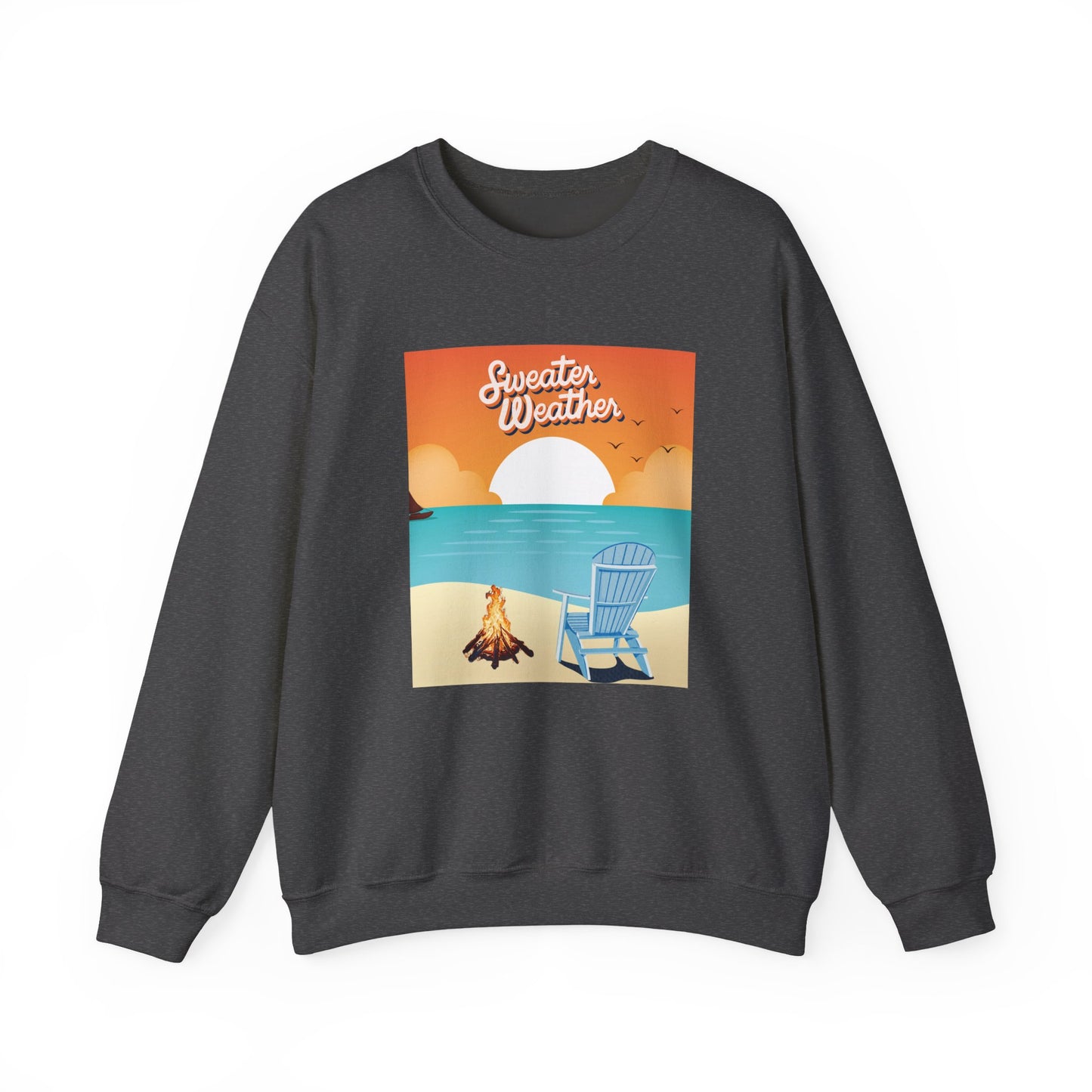 Cozy Beach Vibes Crewneck Sweatshirt - Perfect for Autumn Outings, Sweatshirt Weather, Unisex Gift, Warm Layering