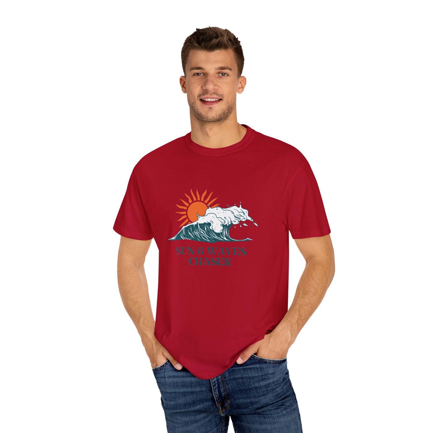 Sun & Waves Chaser Unisex T-Shirt, Beach Vibes Shirt, Summer Casual Wear, Surfing Apparel, Gift for Ocean Lovers