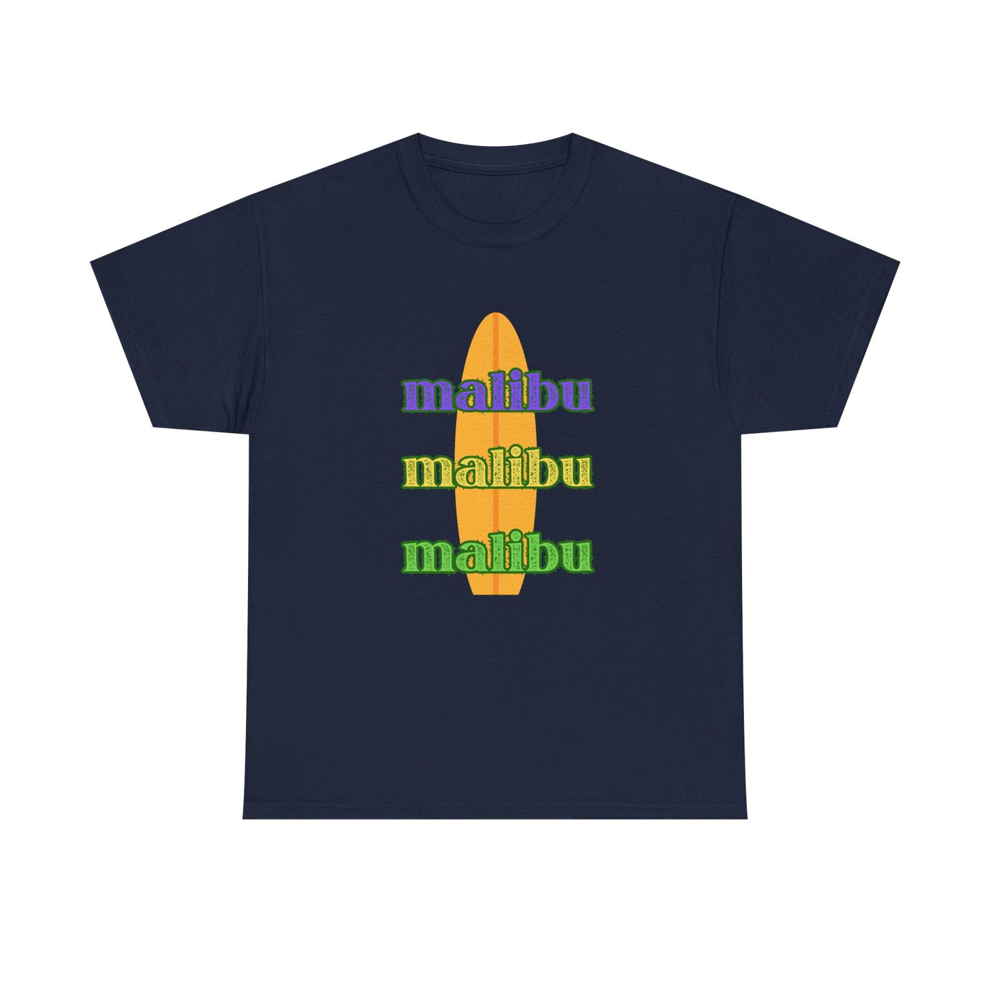 Malibu Vibe Unisex Heavy Cotton Tee | Beachwear, Casual T-Shirt, Surfing Apparel, Graphic Summer Shirt, Gift for Ocean Lovers