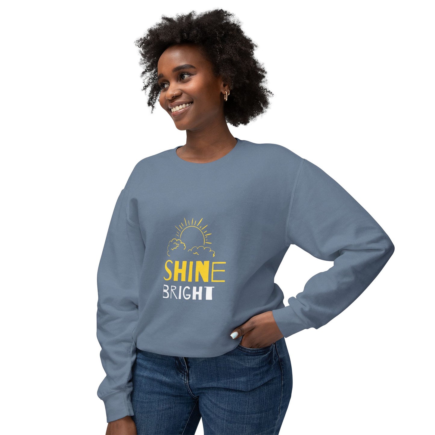 Shine Bright Crewneck Sweatshirt, Inspirational Gift, Cozy Fashion, Unisex Apparel, Motivational Wear, Perfect for All Seasons
