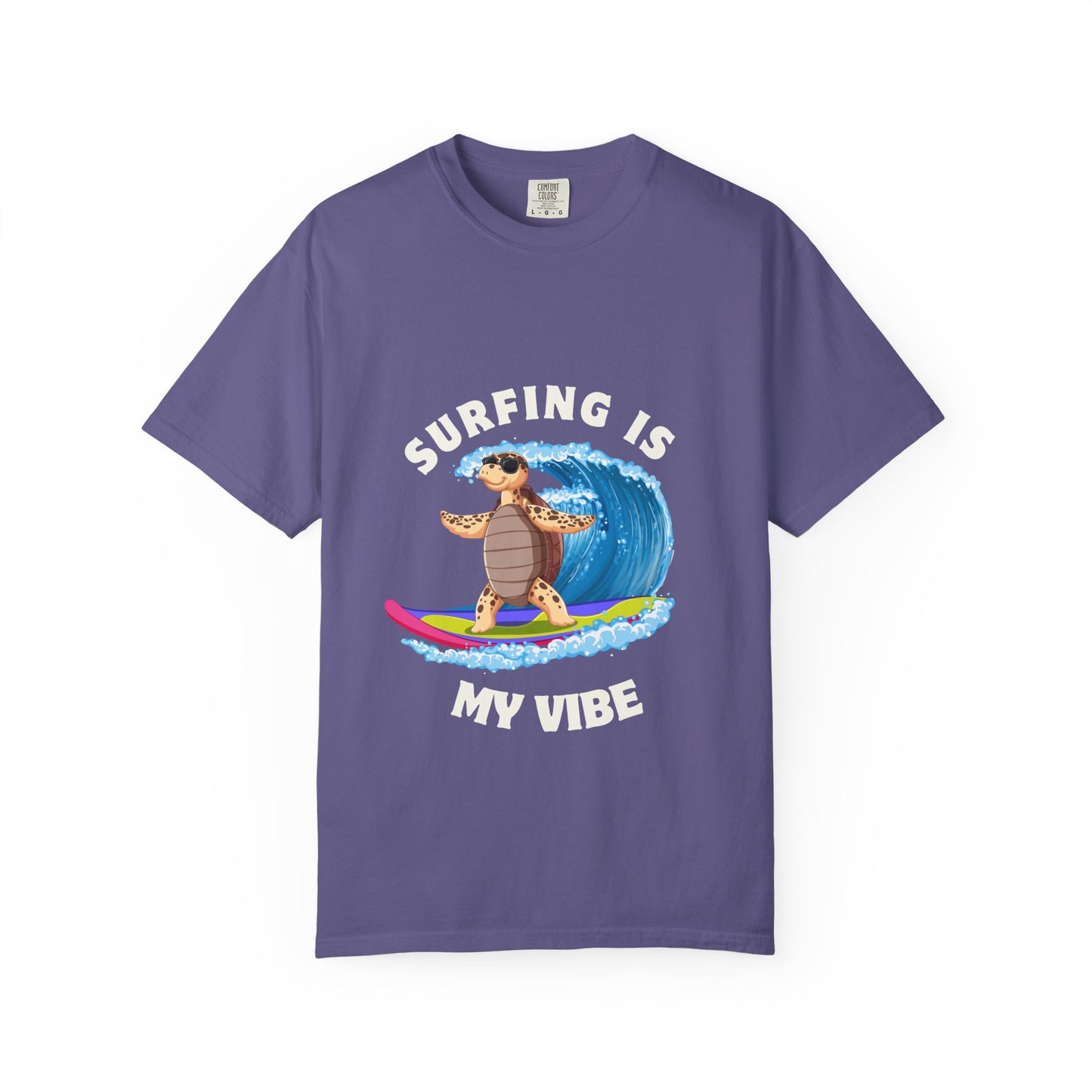 Surfing Vibe T-Shirt, Unisex Garment-Dyed Tee, Beach Apparel, Summer Fashion, Surf Lover Gift, Casual Wear
