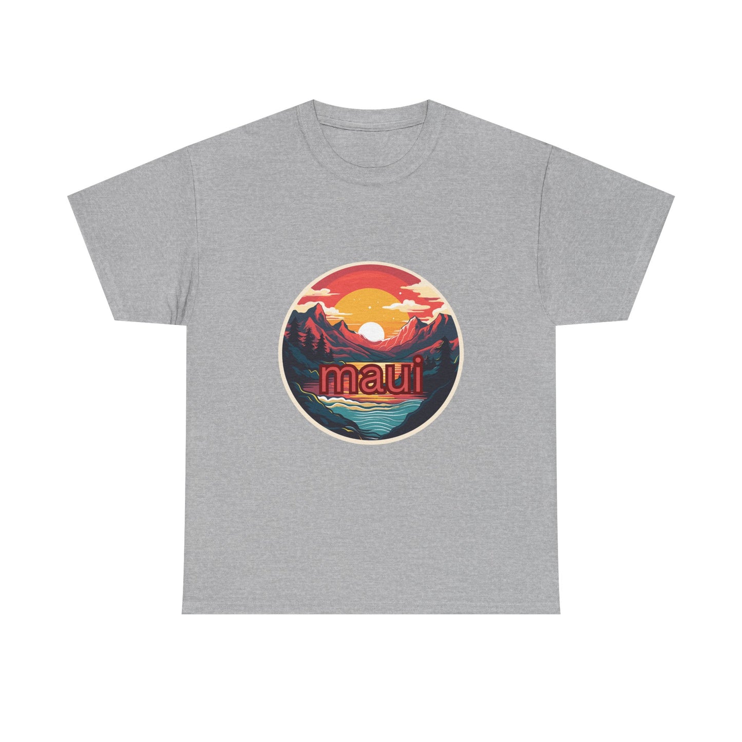 Maui Sunset Unisex Cotton Tee, Casual Wear, Vacation T-Shirt, Beachwear, Gift for Travelers, Summer Style