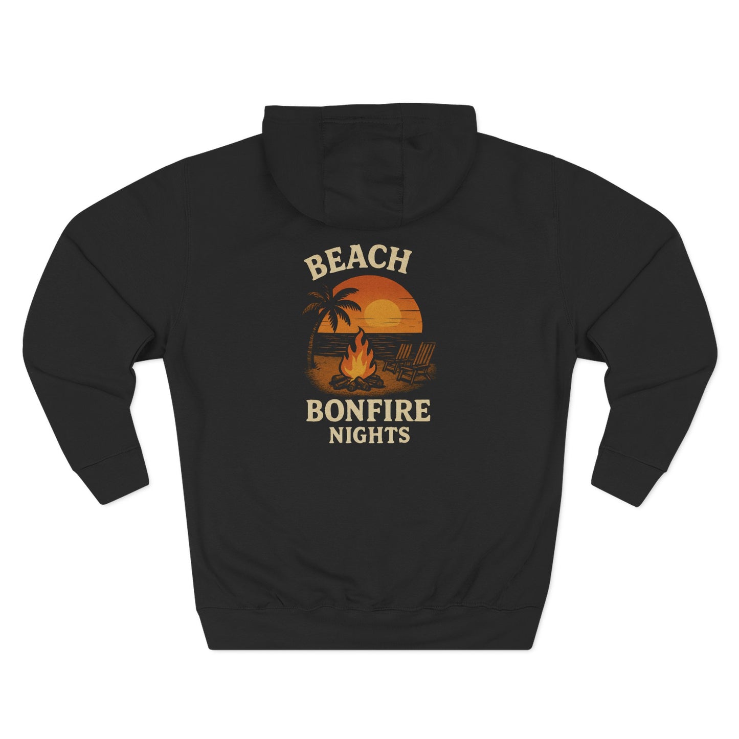 Beach Bonfire Nights Hoodie | Cozy Fleece Sweatshirt for Casual Outings, Summer Gatherings, Beach Lovers, Gift Ideas, Outdoor Events