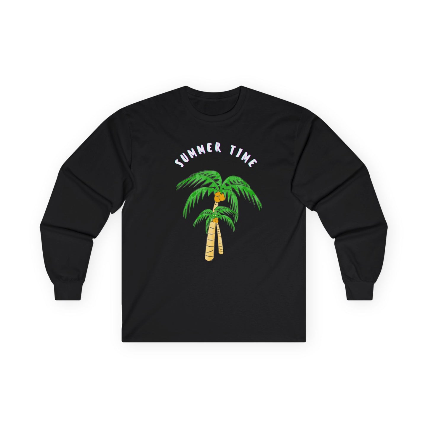 Summer Vibes Long Sleeve Tee, Perfect for Beach Days, Casual Wear, Summer Parties, Vacation Outfits, Tropical Gift