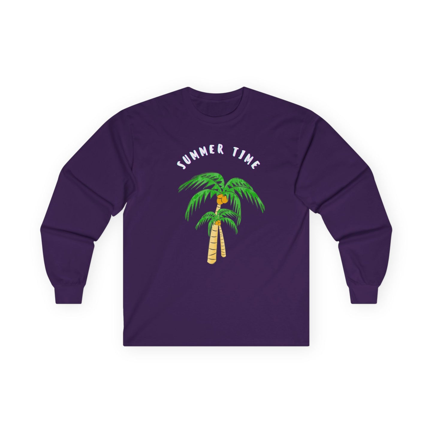 Summer Vibes Long Sleeve Tee, Perfect for Beach Days, Casual Wear, Summer Parties, Vacation Outfits, Tropical Gift