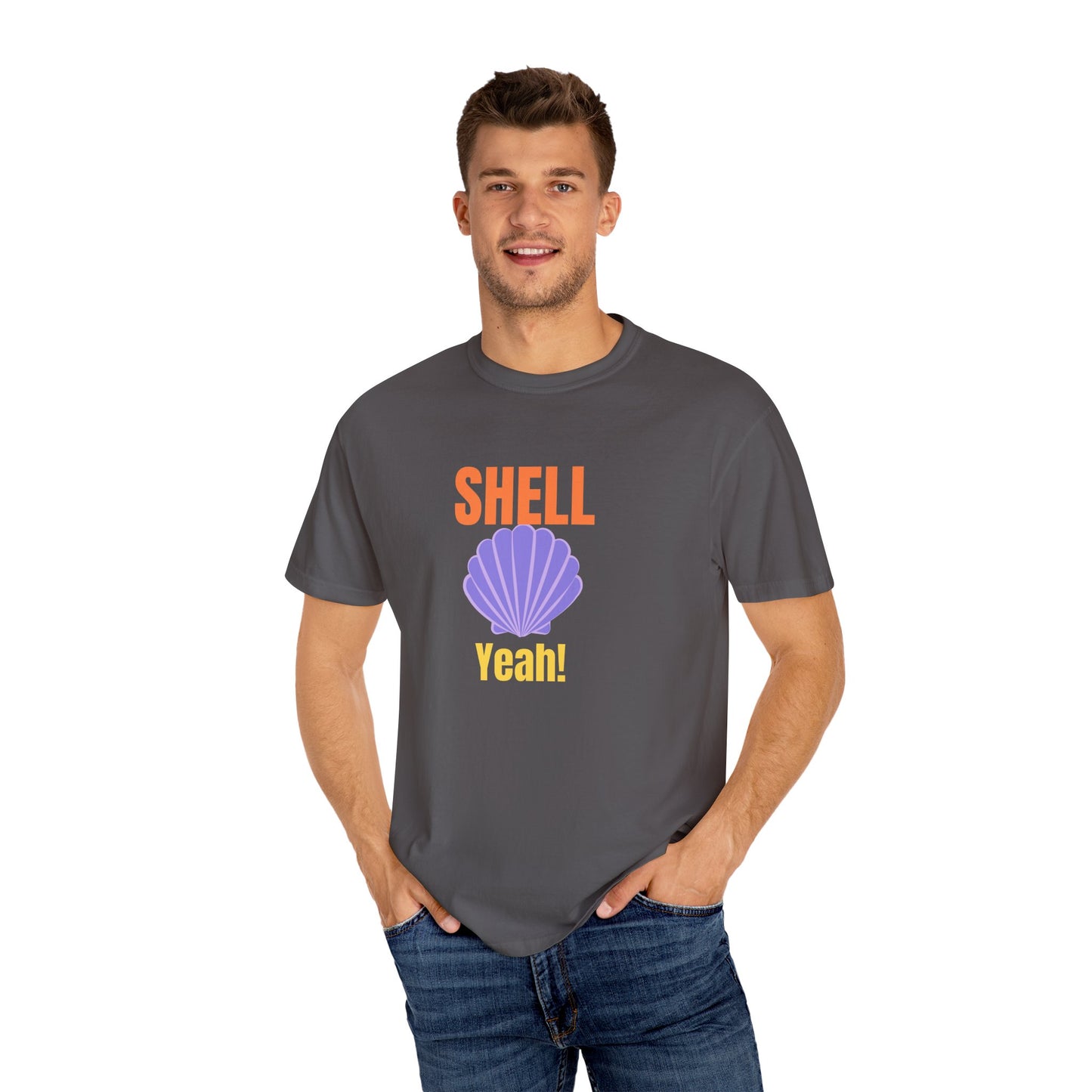 Shell Yeah! Men's T-shirt, coastal graphic fall tee, summer t-shirt, vacation graphic tee