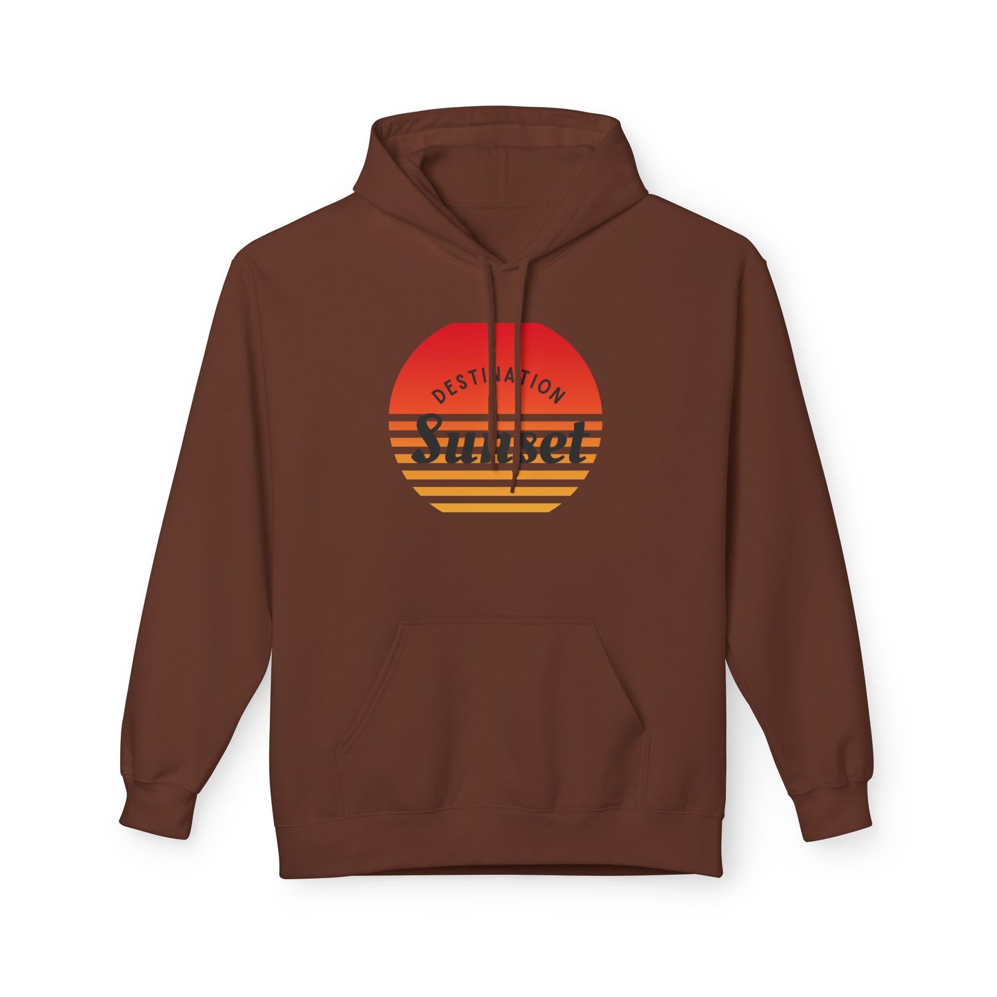 Sunset Destination Hoodie, Unisex Midweight Fleece Hoodie for Beach Lovers, Cozy Autumn Sweatshirt, Gift for Travelers, Summer Vibes Apparel