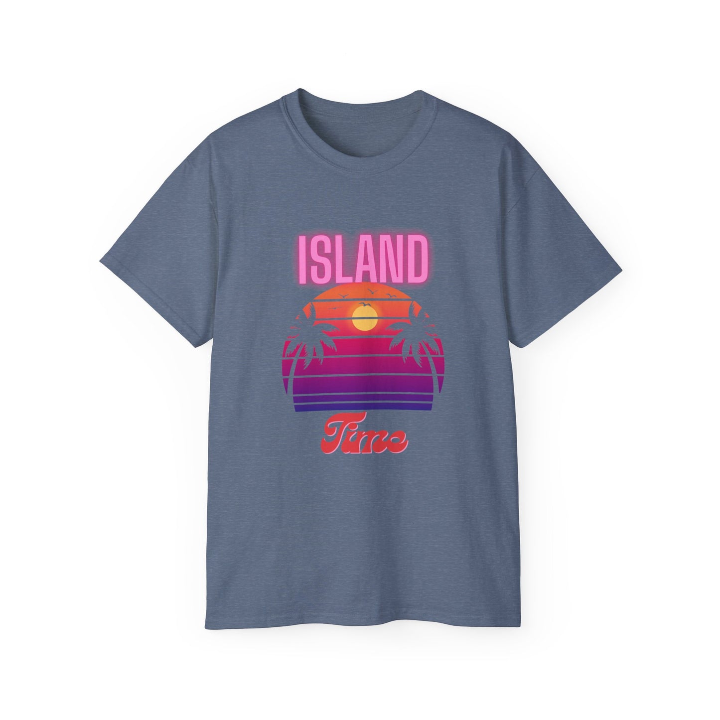 Island Time Men's T-shirt, beach tees, ocean style t-shirt, everyday apparel