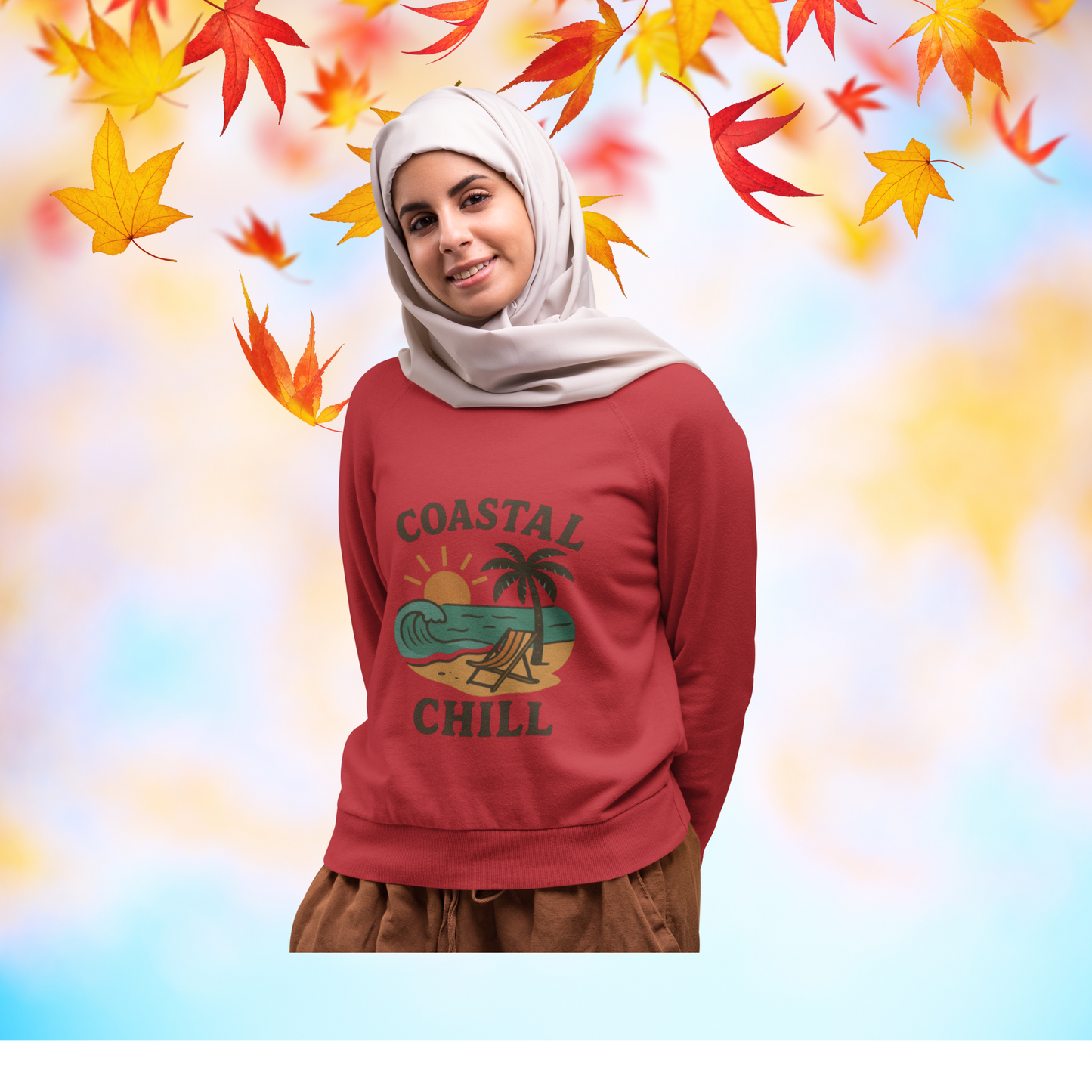 Coastal Chill Crewneck Sweatshirt - Perfect for Beach Lovers, Summer Vibes, Relaxation, Gifts, Outdoor Adventures