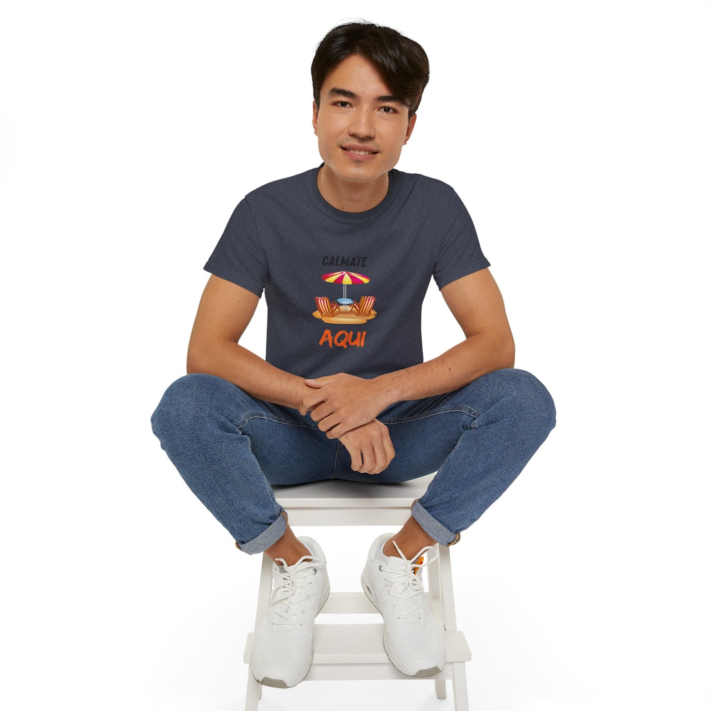Calmate Aqui Men's T-Shirt, beach vibes, summer shirt, everyday apparel