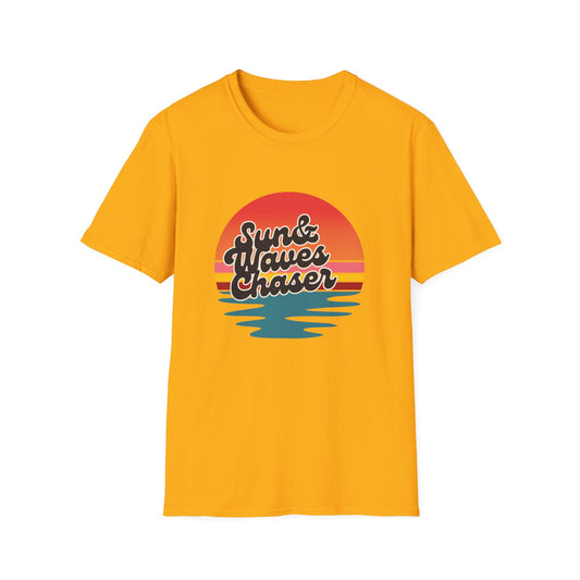 Sun & Waves Chaser T-Shirt, Beach Surf Tee for Men, Beach Surf Tee for Women, Ocean Lover Gift, Summer Vacation Apparel, Summer T-shirt