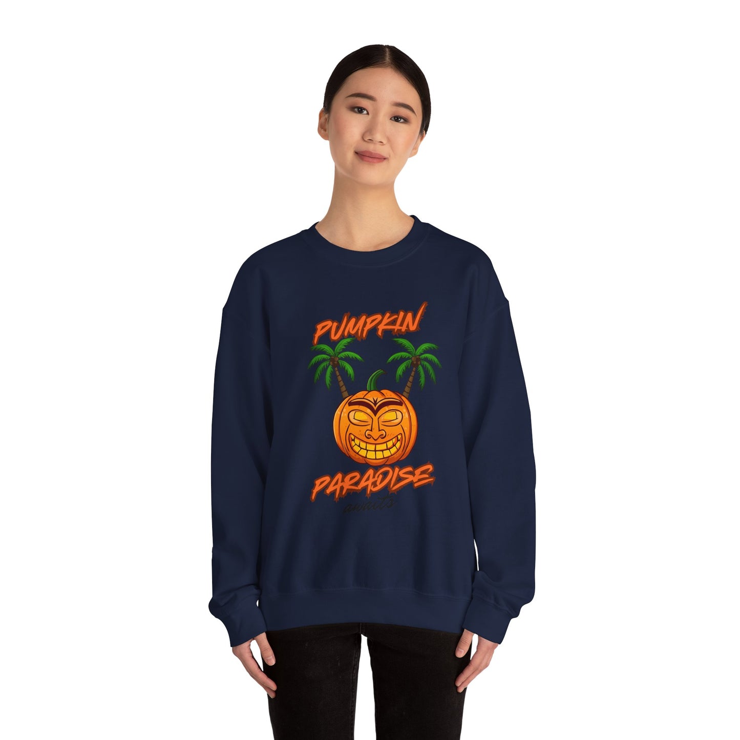 Pumpkin Paradise Crewneck Sweatshirt | Cozy Fall Fashion, Halloween Apparel, Unisex Sweatshirt, Pumpkin Lover Gift, Autumn Style