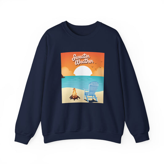 Cozy Beach Vibes Crewneck Sweatshirt - Perfect for Autumn Outings, Sweatshirt Weather, Unisex Gift, Warm Layering