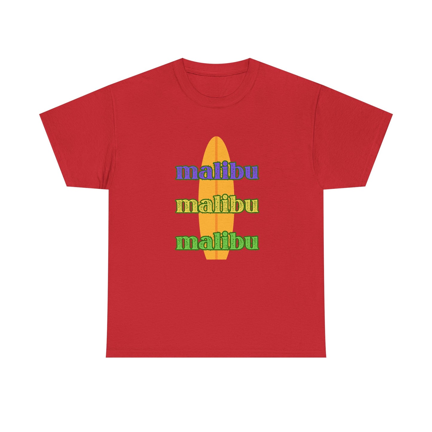 Malibu Vibe Unisex Heavy Cotton Tee | Beachwear, Casual T-Shirt, Surfing Apparel, Graphic Summer Shirt, Gift for Ocean Lovers