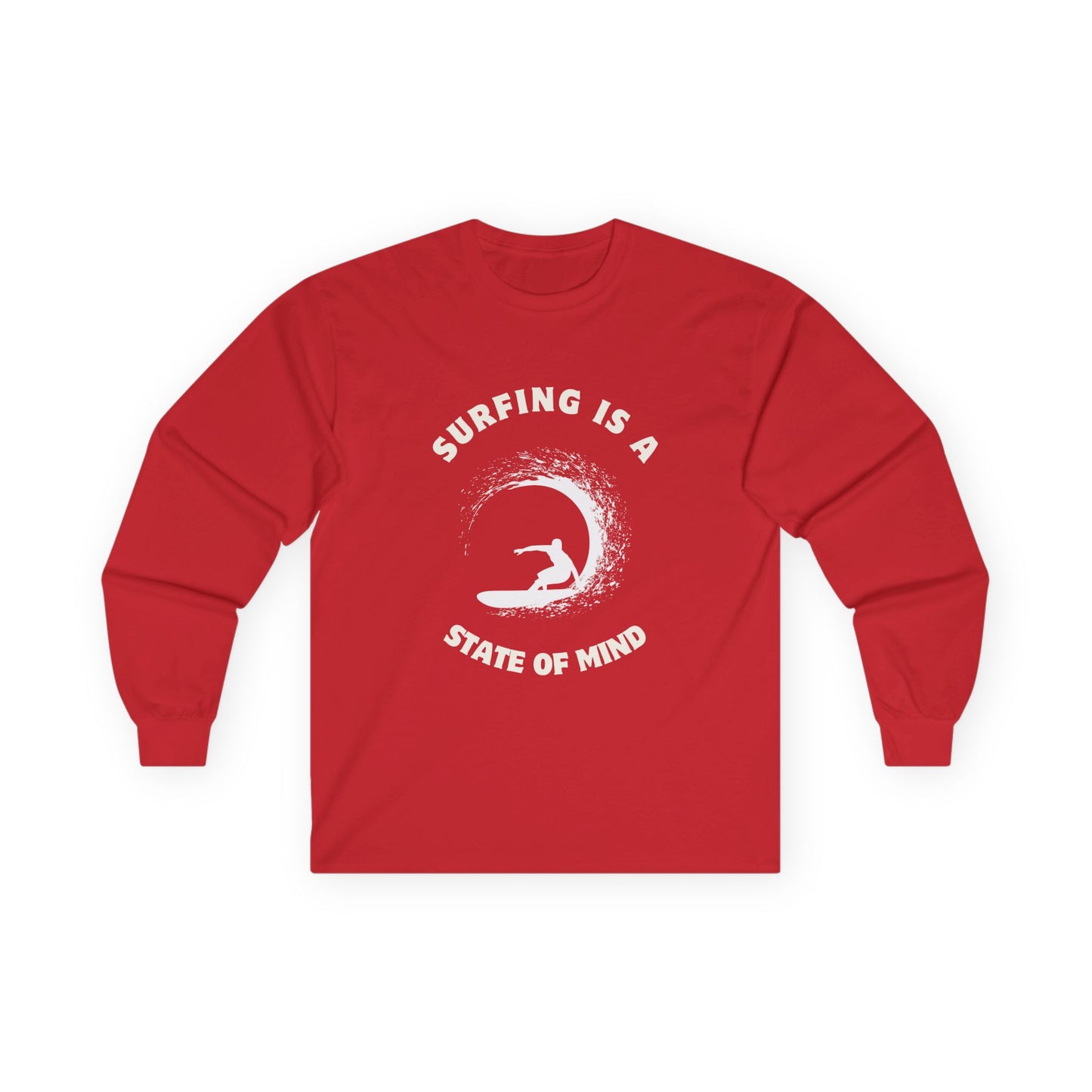 Surfing Spirit Long Sleeve Tee, Surf T-Shirt, Beachwear, Casual Wear, Gift for Surfers, Ocean Lover Tee.