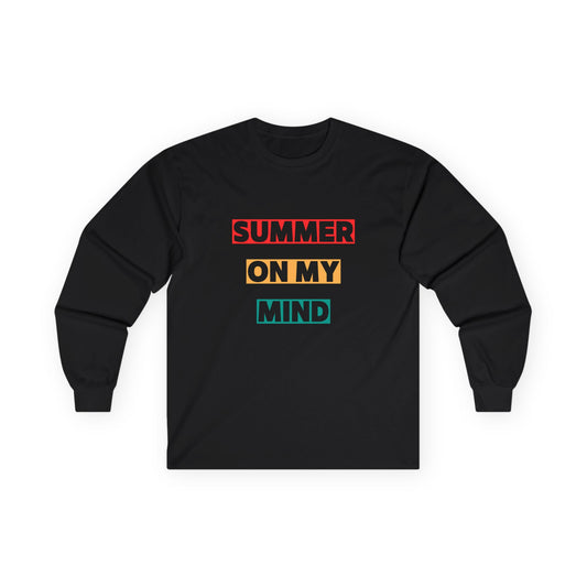 Summer Vibe Long Sleeve Tee, Unisex Summer Shirt, Casual Tee, Perfect for Beach Days, Gift for Him and Her, Relaxed Summer Fashion