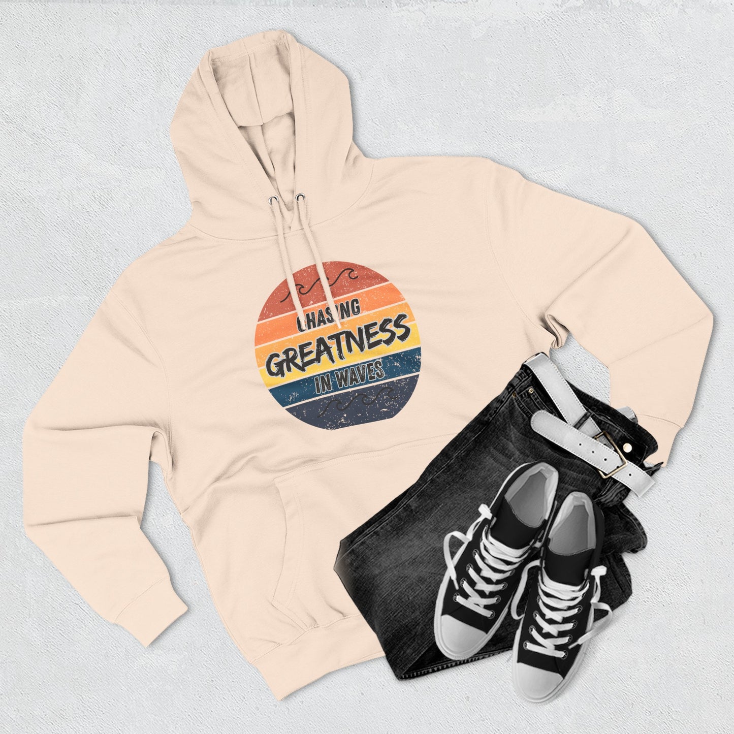 Chasing Greatness Fleece Hoodie | Inspirational Sweater for Motivation | Gifts for Athletes, Fitness Lovers, Cozy Casual Wear