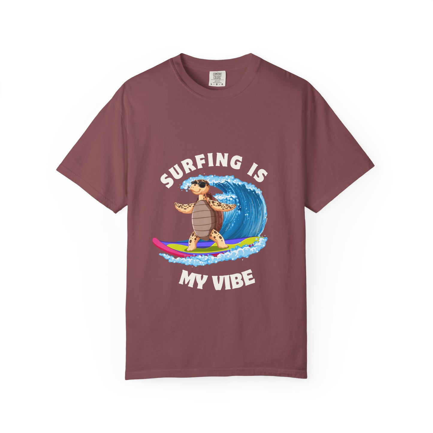 Surfing Vibe T-Shirt, Unisex Garment-Dyed Tee, Beach Apparel, Summer Fashion, Surf Lover Gift, Casual Wear