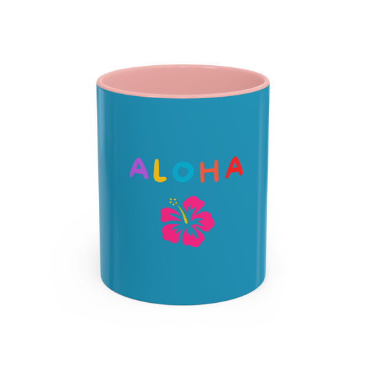 Hibiscus Aloha Coffee Mug, Hawaiian Floral Ceramic Cup, Tropical Drinkware, Floral Kitchen Decor, Gift for Coffee Lover